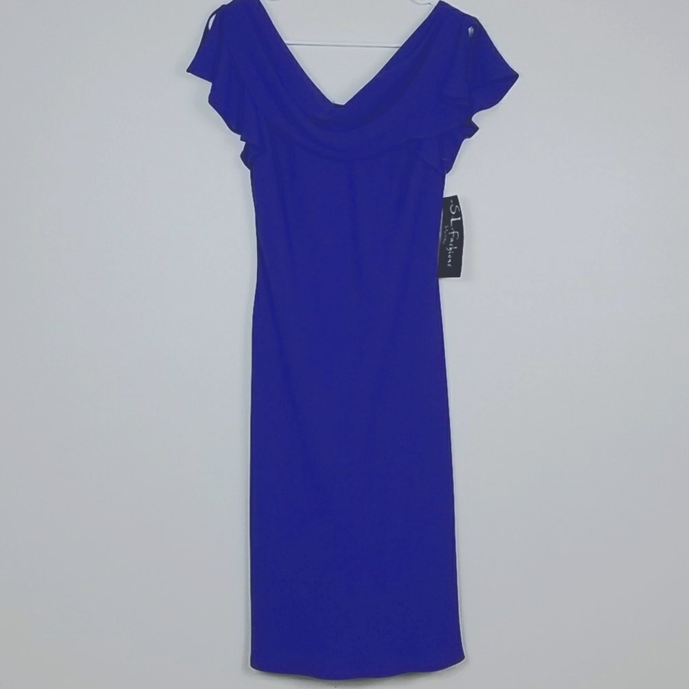 Purple S.L.Fashions 6 Dress Split Sleeve/Cowl Neck